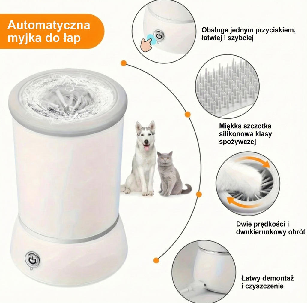 Automatyczny Myjnik i Masażer do Łap Dogen – Luksusowa, Ekologiczna Pielęgnacja Łap Psa i Kota