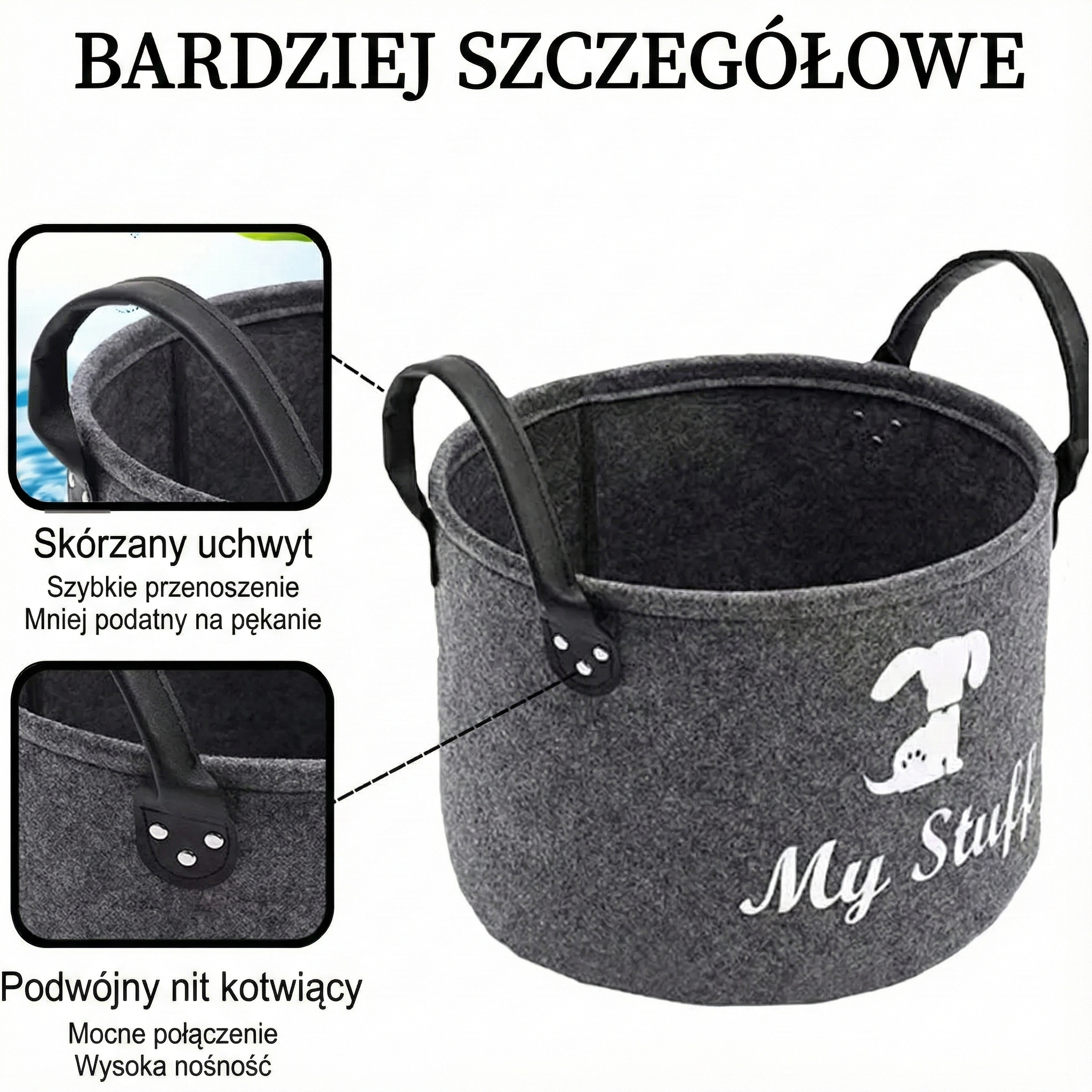 Filcowy Kosz na Zabawki dla Psów – Duży Pojemnik na Akcesoria, Koce i Zabawki | Miękki, Składany, Bezpieczny