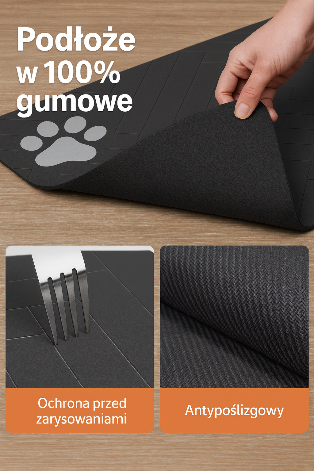 Chłonna Mata Pod Miskę dla Psa i Kota – Diatomitowa, Wodoodporna, Antypoślizgowa, Szybkoschnąca