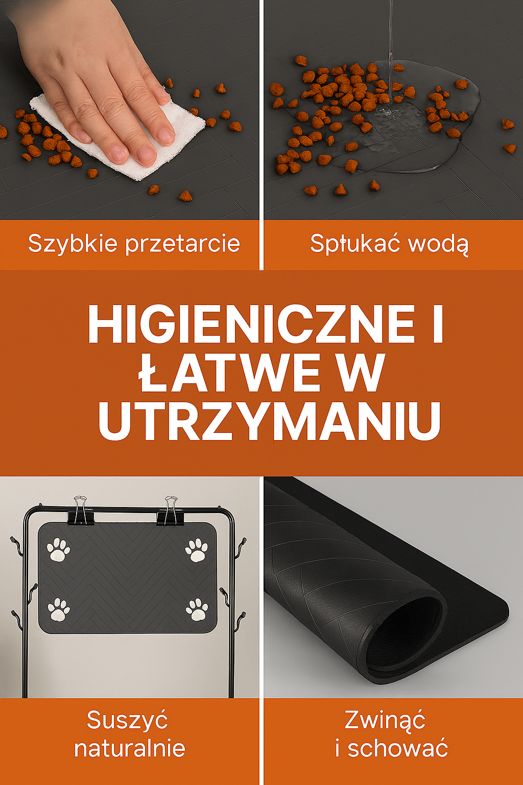Chłonna Mata Pod Miskę dla Psa i Kota – Diatomitowa, Wodoodporna, Antypoślizgowa, Szybkoschnąca