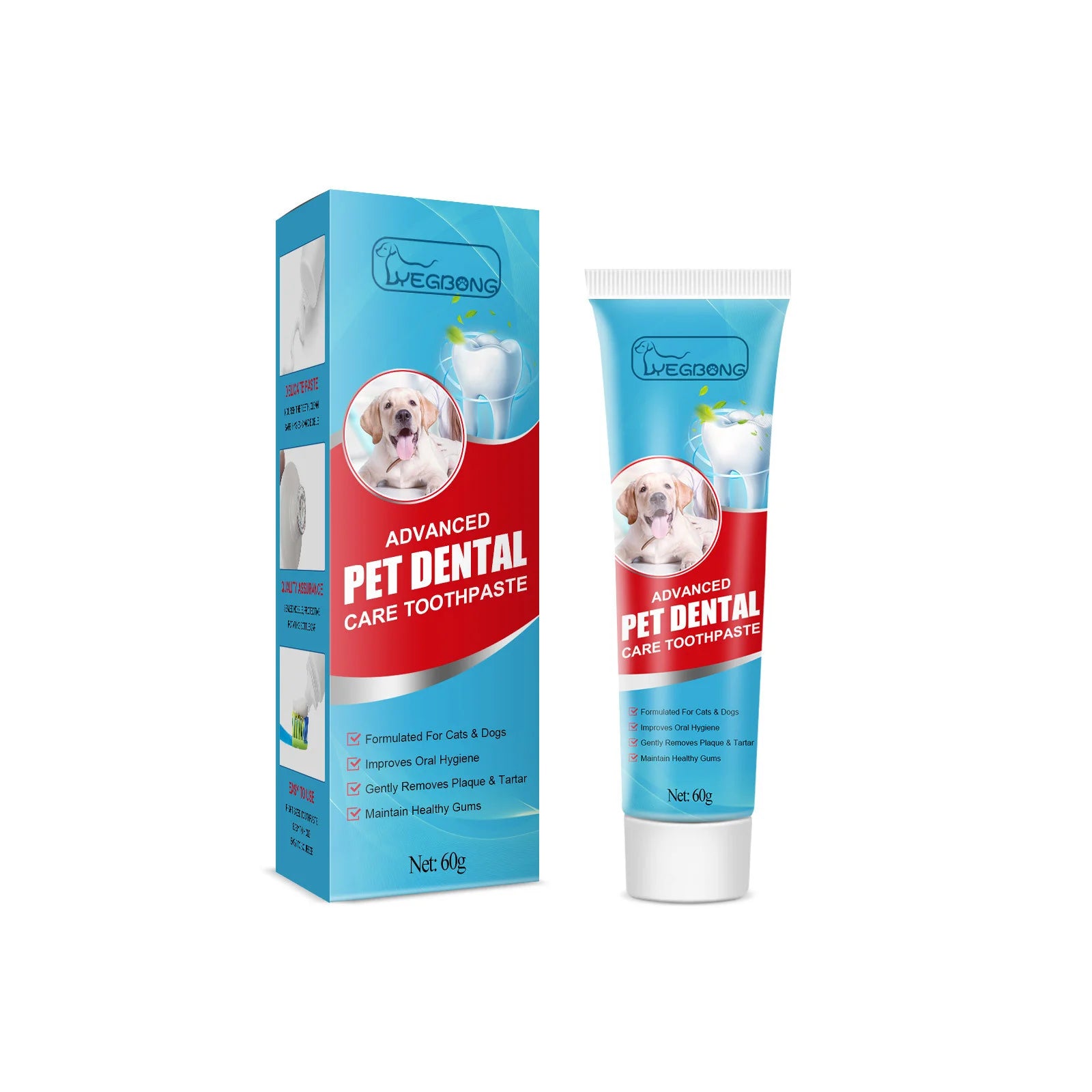 Naturalna Jadalna Pasta do Zębów dla Psów i Kotów 60 g | Enzymatyczna, Odświeżająca, Bezpieczna | Fresh Breath Dog Cat Toothpaste