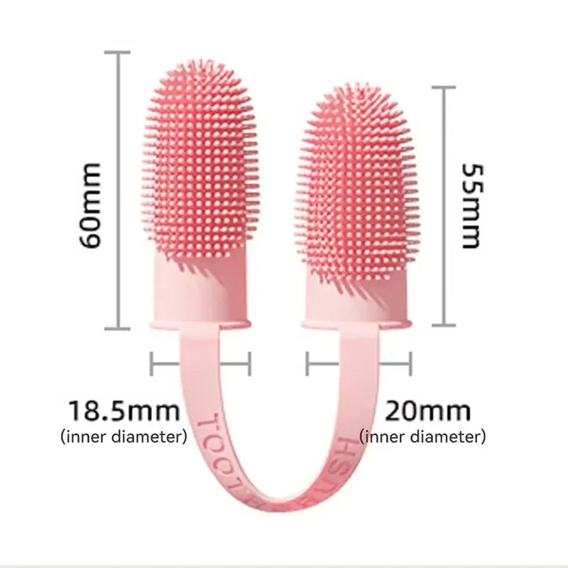 Silikonowa Dwupalczasta Szczoteczka do Zębów dla Psów i Kotów | Delikatna Nakładka do Higieny Jamy Ustnej | Dog Finger Toothbrush